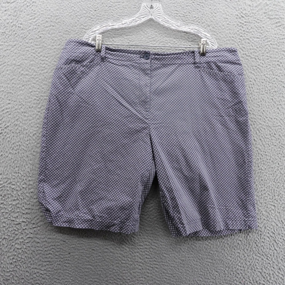 Talbots Geometric‎ Print Shorts Womens 20W Blue White Plus Size Casual Summer